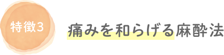 痛みを和らげる麻酔法